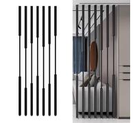 Whnoorher Metal Slats Room Divider Freestanding Privacy Screen Column for Office/Living Room/Commercial, No Drilling Creative Decorative Partition Wall(C-7pcs,250cm(98.43in))