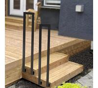 Whnoorher Stair Railing for Outdoor Steps, Side Mounted Front Porch Hand Rail, Wrought Iron Guardrail Railing, Transitional Handrail for Concrete Steps and Wooden Stairs (Size : 3.3ft/100cm)