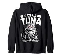 Who Ate All The Tuna Angry Cat Funny Zip Hoodie