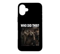 Who Did This Raccoon Coffee Maker Funny Animal Lover Shirt Case for iPhone 16 Plus