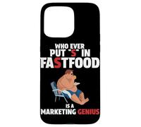 Who Ever Put S in Fastfood! Funny Burger Marketing Genius Case for iPhone 15 Pro Max