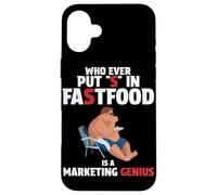 Who Ever Put S in Fastfood! Funny Burger Marketing Genius Case for iPhone 16 Plus