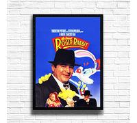 Who Framed Roger Rabbit, 80s Movie Print Vintage Nostalgic Film Poster, A4 and A3 Size Frame Options, Home, Pub, Café, Bar Decoration Wall Art Print, House gift for movie lovers (A3 Framed (Black))