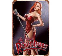 Who Framed Roger Rabbit Poster Metal Tin Logo Vintage Metal Poster Family Club Bar Cafe Bedroom Wall Decoration Gift 8x12 inches