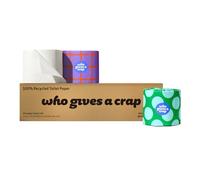 Who Gives A Crap - 100% Recycled Paper, 3 Ply, 270 Sheets per Roll (Equals 12 Standard Rolls) - Soft, Strong Toilet Tissue for Bathroom Use