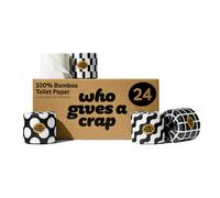 Who Gives A Crap ? Premium Bamboo, Twice as Long, Toilet Roll, Box of 24 (3-Ply, 370 Sheets) Luxuriously Soft, Strong, Sustainable, Biodegradable &