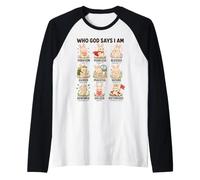 Who God Says I Am Bunny Christian Faith Bible Verse Raglan Baseball Tee