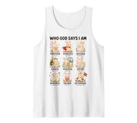 Who God Says I Am Bunny Christian Faith Bible Verse Tank Top