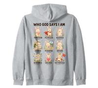 Who God Says I Am Bunny Christian Faith Bible Verse Zip Hoodie