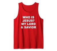 Who is Jesus? My Lord & Savior - Christian Faith Baptism RED Tank Top