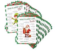 Who is Most Like Santa Clause/ELF Game Cards 30PCS, 5 x 7 Inches Fun & Easy for Family Christmas Holiday Office Friends Church Party, Holiday Party Supplies for Xmas, sdwl03