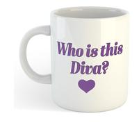 Who is This Diva? | Funny Gift Idea Cup Tea Coffee | 11oz White Mug