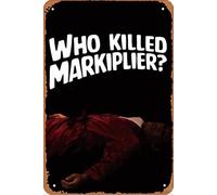 Who Killed Markiplier? Film Movie Poster Retro Metal Tin Sign Wall Home Wall Art Metal Tin Sign,cave,bar,Club, Metal Tin Sign 8x12 Inches