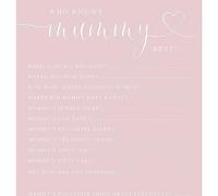 Who Knows Mummy Best in DUSKY PINK Printed A5 Cards, Baby Girl Baby Shower Party Game Idea, Printed A5 Cards, New Mum to be Baby Shower Card