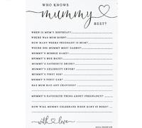 Who Knows Mummy Best Printed A5 Cards, Unisex Baby Shower Game, A5 Party Game Idea, Printed A5 Cards, New Mum to be, Baby Shower (Pack Size: Pack of 40)