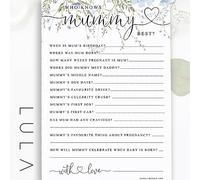 Who Knows Mummy Best PRINTED A5 Cards with blue flowers, Unisex Baby Shower Game, A5 Party Game Idea, New Mum to be, Baby Shower cards (Pack Size: Pack of 10)