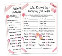 Who Knows the Birthday Girl Best - Girl Birthday Party Game - Themed Party Activity and Idea - Supplies, Decorations - 20 Game Cards