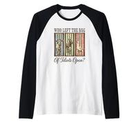 Who Left The Bag of Idiots Open Donkey Raglan Baseball Tee