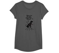 Who Let The Dogs Get Eaten? They're Eating The Dogs T-Shirt, Girls, Asphalt, XS