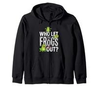 Who Let The Frogs Out? - Funny Saying Frog Lover Cute Frogs Zip Hoodie