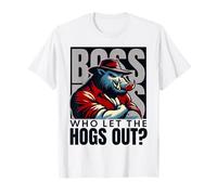 Who Let The Hogs Out Funny Animal Graphic T-Shirt