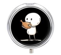 Who Loves Leg of Chicken Pill Case 3 Compartment Pillbox