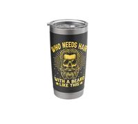 Who Needs Hair with A Beard Like This Bearded Beards Man Stainless Steel Insulated Tumbler