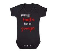 Who Needs Santa I got My Gramps Baby Grow Vest, 0-3 Months, Black