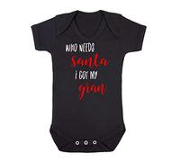 Who Needs Santa I got My Gran Baby Grow Vest, 0-3 Months, Black