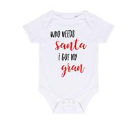 Who Needs Santa I got My Gran Baby Grow Vest, 6-12 Months, White