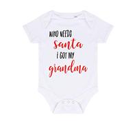 Who Needs Santa I got My Grandma Baby Grow Vest, 0-3 Months, White