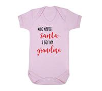 Who Needs Santa I got My Grandma Baby Grow Vest, 3-6 Months, Pastel Pink