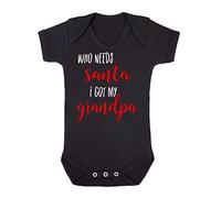 Who Needs Santa I got My Grandpa Baby Grow Vest, 0-3 Months, Black
