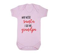 Who Needs Santa I got My Grandpa Baby Grow Vest, 0-3 Months, Pastel Pink