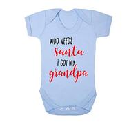 Who Needs Santa I got My Grandpa Baby Grow Vest, 6-12 Months, Pastel Blue