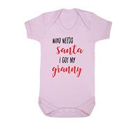 Who Needs Santa I got My Granny Baby Grow Vest, 6-12 Months, Pastel Pink