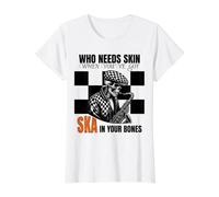 Who Needs Skin When You've Got Ska in Your Bones Value Graphic T-Shirt, Women, White, M