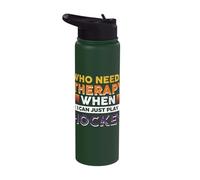 Who Needs Therapy When I can just Play Hockey Stainless Steel Insulated Water Bottle