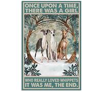Who Really Loved Whippets Once Upon A Time There Was A Girl Funny For Men Women Poster For Home Bars Clubs Cafes Wall Decor Poster Metal Sign 8X12 Inches