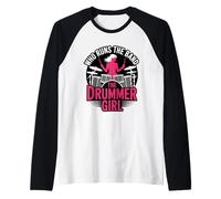 Who Runs The Band The Drummer Girl Female Musician Raglan Baseball Tee