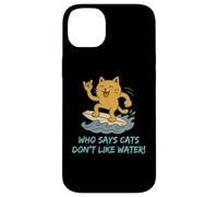 Who Says Cats Don't Like Water! Surfing Kitty Case for iPhone 14 Plus
