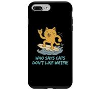 Who Says Cats Don't Like Water! Surfing Kitty Case for iPhone 7 Plus/8 Plus