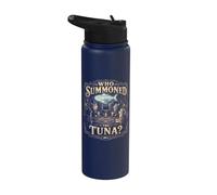 Who Summoned The Tuna Seance Funny Halloween Cat Stainless Steel Insulated Water Bottle
