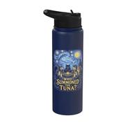 Who Summoned The Tuna Seance Halloween Cat Stainless Steel Insulated Water Bottle