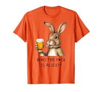 Who The FCK is Alice? X Beer Rabbit Delicious Beer T-Shirt, Men, Orange, Small