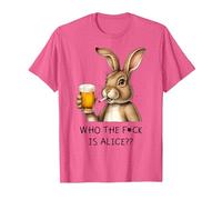 Who The FCK is Alice? X Beer Rabbit Delicious Beer T-Shirt, Men, Pink Heather, Small