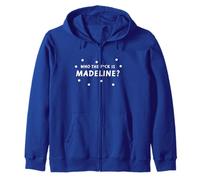 Who the Fck is Madeline? | Cute, Polka dot Funny Design Zip Hoodie
