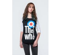 Who Women's Elevated Target Raglan T-Shirt in Black | Size: 3XL Who Black 3XL
