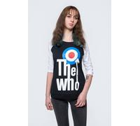 Who Women's Elevated Target Raglan T-Shirt in Black | Size: Large Who Black L