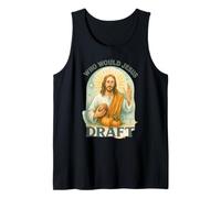 Who Would Jesus Draft Fantasy Football Parody Fall Art Tank Top